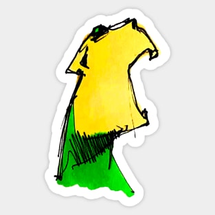 Yellow green yum dog Sticker